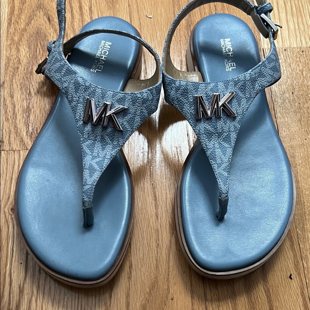 Michael Kors Denim Blue Thong Sandals - Picture 4 of 6